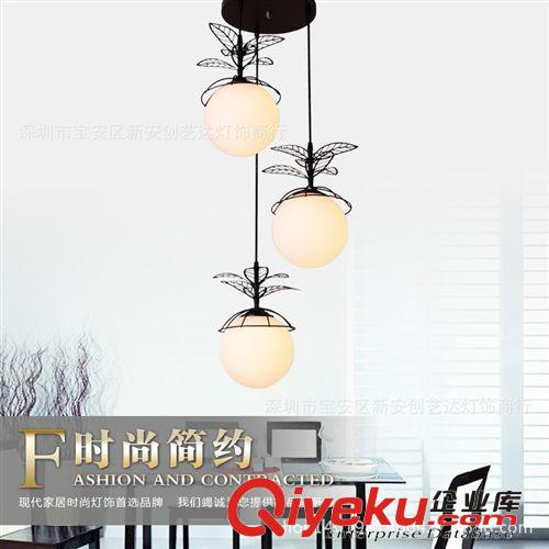 餐廳燈單頭吊燈 三頭創(chuàng)意現(xiàn)代簡約LED飯廳燈具田園水果燈飾 批發(fā)原始圖片2