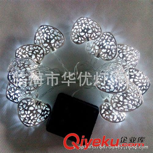 銀色電鍍LED太陽能串燈 愛心燈串 led 圣誕彩燈燈串 led鐵球燈串