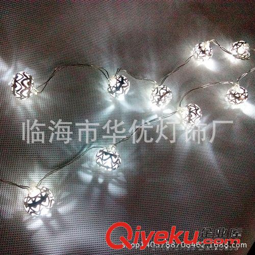 led燈串 led 戶外防水 節日燈串 圣誕裝飾燈 銀色鐵球套件 彩球燈原始圖片2