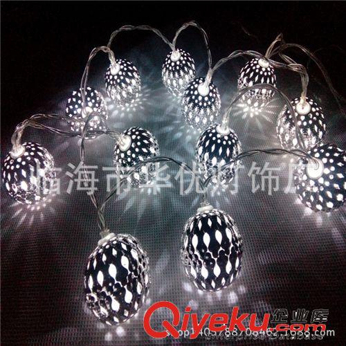 銀色電鍍LED太陽能串燈 愛心燈串 led 圣誕彩燈燈串 led鐵球燈串原始圖片2