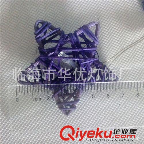 led套花燈串 led電池燈串 手工編織五角星掛件 led 圣誕星星串燈原始圖片3