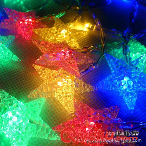 彩色磨砂七彩星星燈 led星星燈串 電池套花燈串 戶外防水彩燈燈串原始圖片2