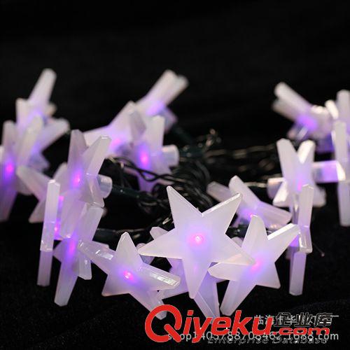 廠家直銷20L太陽能紫色星星燈 led太陽能低壓燈串 圣誕節(jié)日婚慶燈