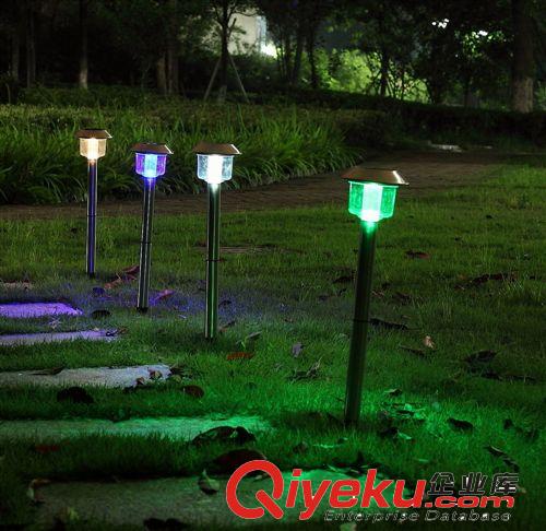 不銹鋼太陽(yáng)能庭院燈花園燈裝飾戶(hù)外七彩燈4LED草坪LED燈原始圖片3