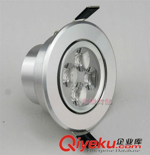 車鋁高光天花燈燈具 led車鋁亮銀天花射燈 led天花燈套件外殼4x1w原始圖片2