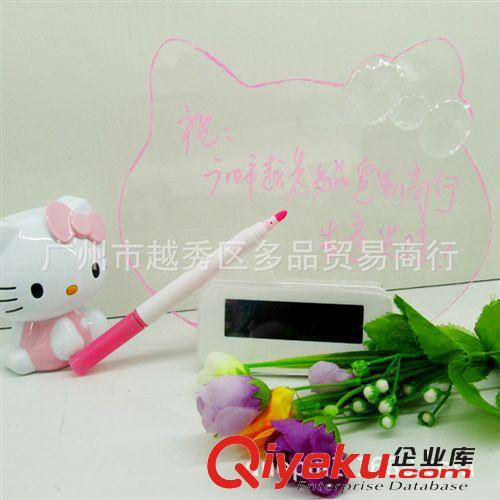 廠家直銷新款Hellokitty夜光熒光留言板鬧鐘創(chuàng)意_電子鐘