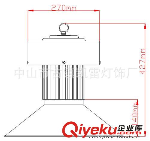 凯雷LED工矿灯100W，高棚灯 工厂体育馆加油站超市仓库停车场