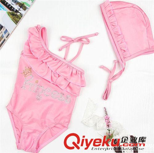 供應批發女童溫泉泳衣單肩荷葉邊吊帶游泳衣 質量保證 1129#
