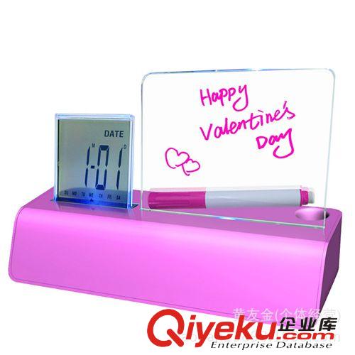留言板時鐘/鬧鐘/電子鐘創(chuàng)意大屏幕浪漫熒光留言板鬧鐘送筆原始圖片2