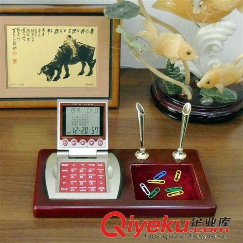 新年商務(wù)禮品 電子記事百年日歷 紅木數(shù)碼臺(tái)歷