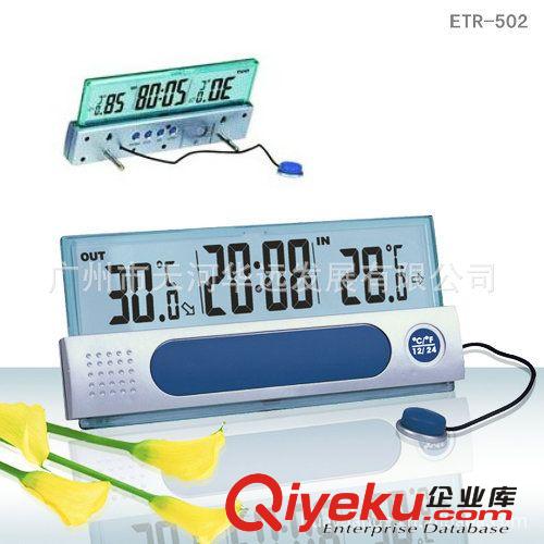 供應室內外溫度計 透屏數顯時鐘電子溫度計原始圖片2