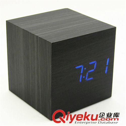 led木頭鐘帶5組鬧鐘帶溫度帶時間帶日期帶聲控電池電源雙供電模式原始圖片3