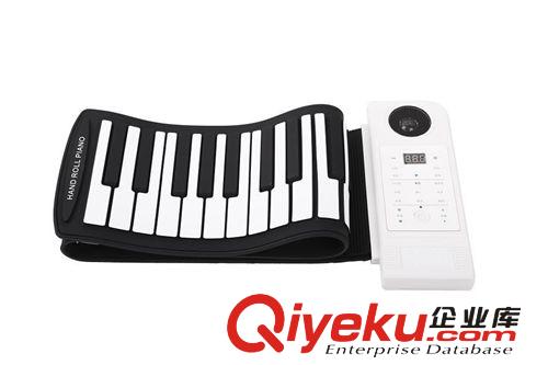 61鍵黑色硅膠帶外音電子鋼琴桌面手卷電子琴原始圖片2