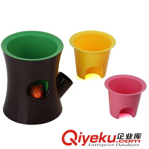 批發(fā)UNOVO松鼠花盆 創(chuàng)意桌面盆栽花盆 松鼠告訴你花該澆水了原始圖片2