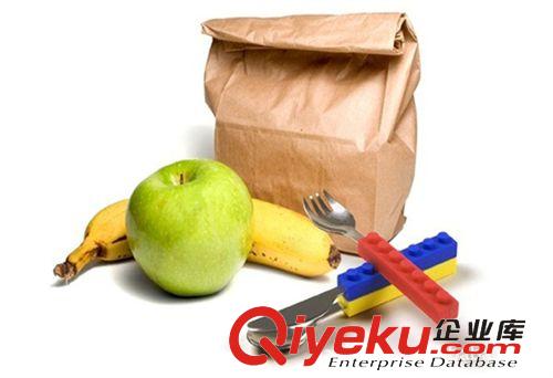好格極 積木硅膠餐具 創(chuàng)意家居用品 不銹鋼兒童餐具套裝 可疊加原始圖片3