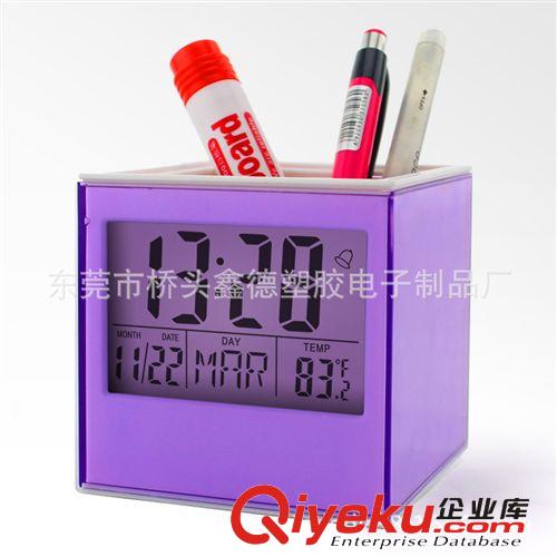 創(chuàng)意萬年歷筆筒帶時間功能 {dj2}專利 廠家直銷 辦公學(xué)習(xí){sx}禮品原始圖片2