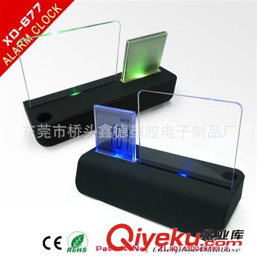 LED透明電子鐘熒光留言板鬧鐘！手寫板留言鐘，水能鐘萬年歷！原始圖片3