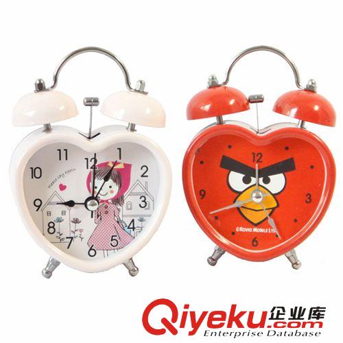 廠家供應(yīng) 桃心彩殼雙鈴鬧鐘 高溫烤漆打鈴夜燈臺(tái)鐘批發(fā) 創(chuàng)意禮品原始圖片2