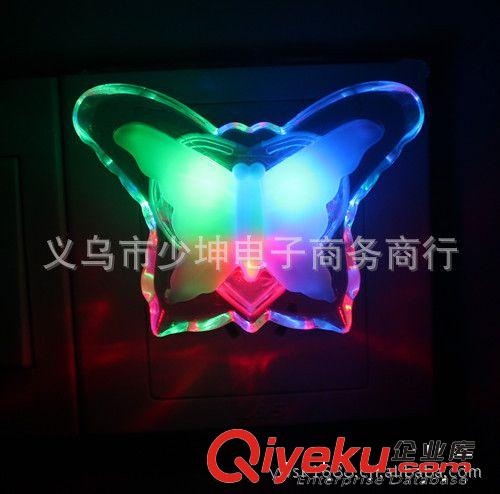 2元店熱賣 蝴蝶插電小夜燈 LED小夜燈 1W小夜燈 床頭燈 壁燈 盒裝