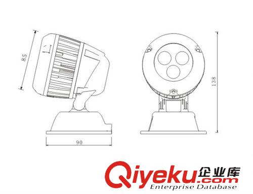 廠家直銷CREE芯片 新款3*3W LED投光燈 LED射燈