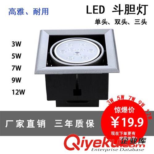 LED射燈格柵燈 豆膽燈單頭雙頭三頭3w5W7W9W12W燈環(huán)保省電斗膽燈原始圖片2