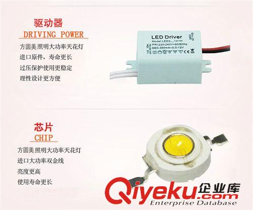 方圓美 圓形水晶射燈筒燈 過道燈3W 花邊水晶射燈 led水晶天花燈原始圖片3