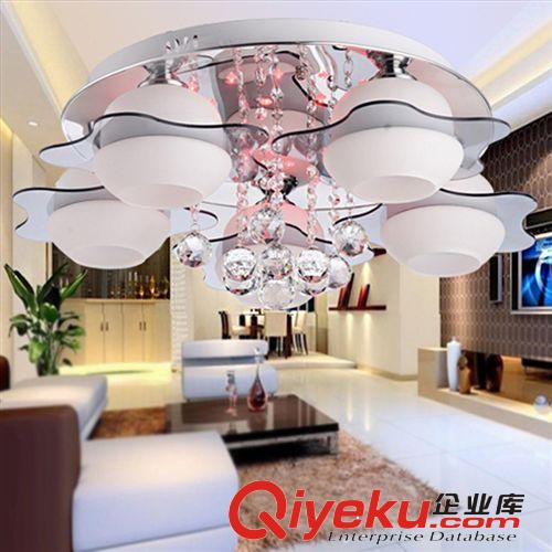 現代LED七彩水晶吸頂燈 水晶 臥室燈 吸頂燈廠家直銷供貨 批發原始圖片2