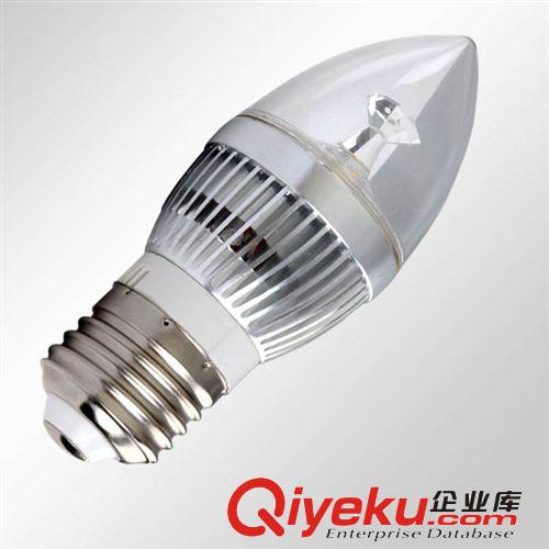 廠家批發(fā)LED E27尖泡水晶燈筒燈吸頂燈光源3W廠家直銷