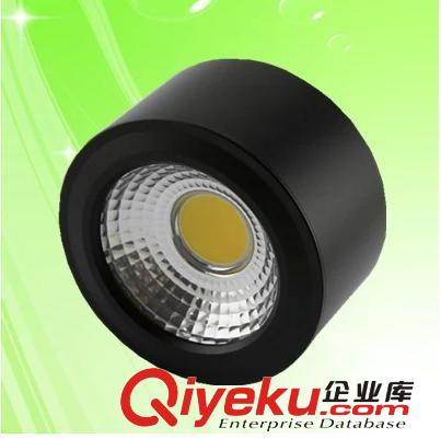 LED明裝筒燈3W5W圓形全套超薄COB防霧天花燈寸黑色吸頂全套