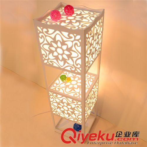 廠家直銷代發(fā) 多功能創(chuàng)意鏤空照明LED落地?zé)?置物收納PVC防潮花架原始圖片3