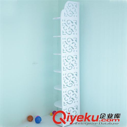 廠家直銷 多層扇形轉(zhuǎn)角架 衛(wèi)浴臥室置物架 創(chuàng)意鏤空雕花收納架原始圖片2