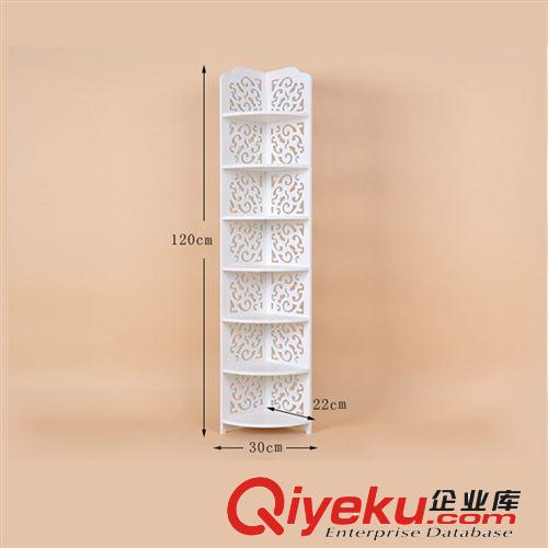 廠家直銷 多層扇形轉(zhuǎn)角架 衛(wèi)浴臥室置物架 創(chuàng)意鏤空雕花收納架原始圖片3