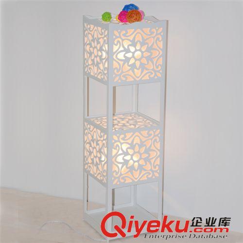 廠家直銷代發(fā) 多功能創(chuàng)意鏤空照明LED落地?zé)?置物收納PVC防潮花架原始圖片2