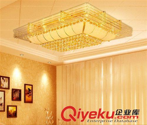 長方形客廳燈金色水晶燈大功率LED吸頂燈正方形燈具原始圖片2