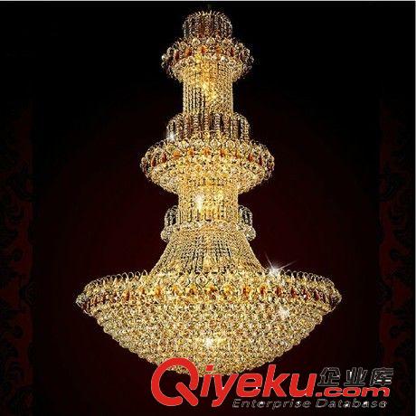 LED荷花金色水晶燈 大氣圓形客廳臥室餐廳過道吸頂燈 直徑50 80CM