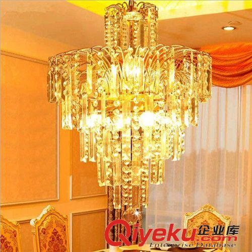 LED荷花金色水晶燈 大氣圓形客廳臥室餐廳過道吸頂燈 直徑50 80CM