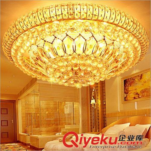 led金色水晶燈 圓形大氣客廳臥室餐廳簡約現代吸頂燈 直徑80cm1米