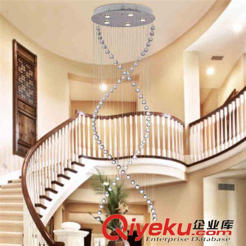 戴妮 別墅復式水晶吊燈水晶樓梯燈飾現代簡約客廳燈餐廳燈具原始圖片2