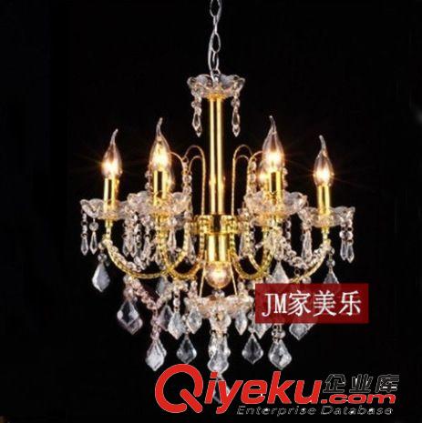 廠家現(xiàn)貨 金色鐵藝水晶燈吊燈 蠟燭燈廳客廳燈臥室燈飾燈具水晶燈原始圖片2