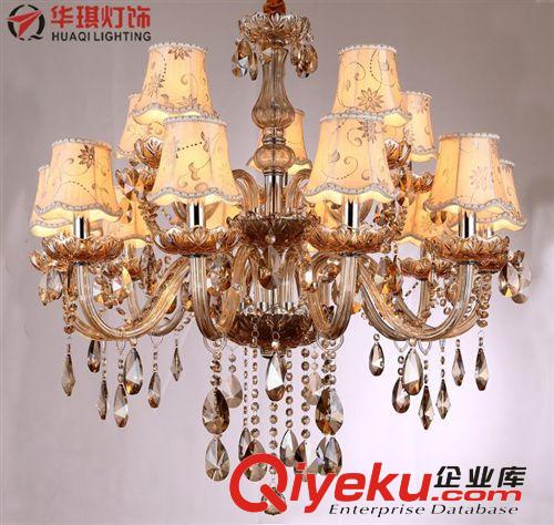歐式簡約干邑色蠟燭水晶吊燈 餐廳臥室酒店客廳現代燈 燈飾燈具