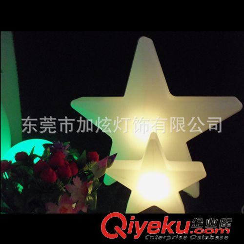 歐式新款LED五角星發光燈塑膠七彩發光家具酒吧裝飾燈原始圖片2