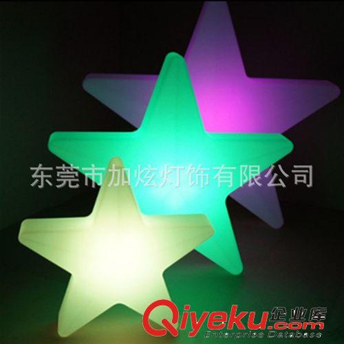 歐式新款LED五角星發光燈塑膠七彩發光家具酒吧裝飾燈原始圖片3