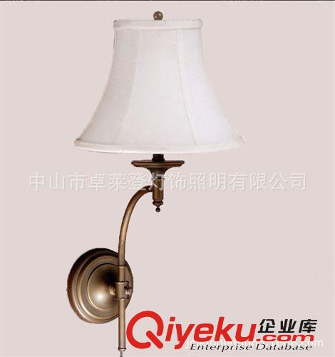 美式布罩壁燈 簡約鐵藝燈 北歐宜家臥室床頭壁燈 過道燈具燈飾原始圖片2