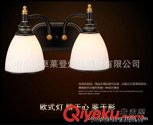 北歐簡約雙頭壁燈 美式田園壁燈宜家床頭燈鄉村復古燈飾燈具廠家原始圖片2