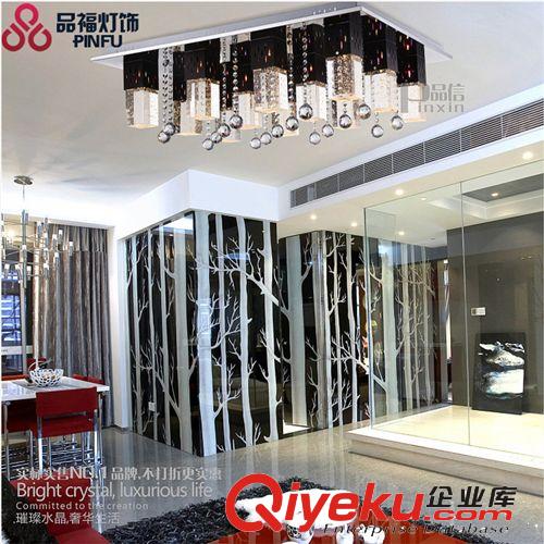 品信 氣泡水晶燈led吸頂燈大廳長方形現代簡約客廳臥室燈具8826原始圖片2