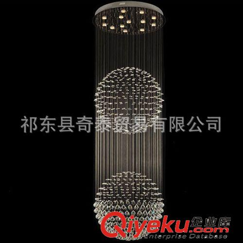 tj中山現(xiàn)代水晶吊燈批發(fā)客廳雙圓球別墅酒店工程燈LED餐廳燈具