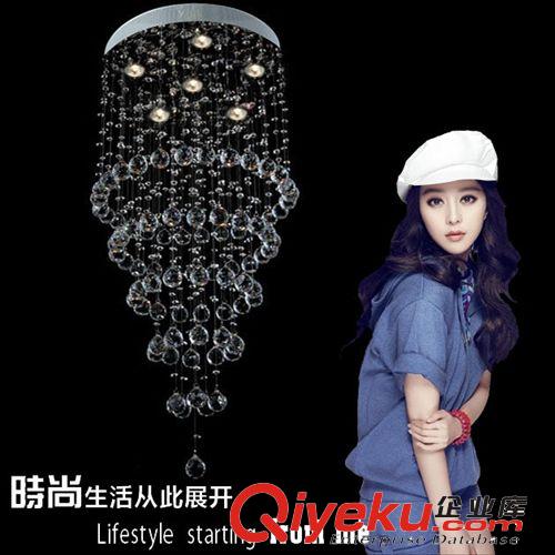 中山照明廠家簡約正方形復(fù)式樓梯燈別墅現(xiàn)代水晶吊燈酒店工程燈具