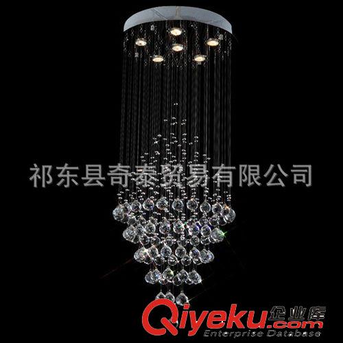 tj中山現代水晶燈批發圓形客廳臥室餐廳復式樓梯燈LED水晶吊燈