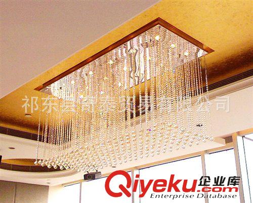 中山燈飾現代簡約大氣長方形大廳客廳燈創意LED水晶臥室吸頂燈原始圖片3
