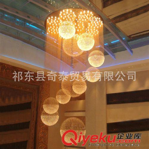 中山古鎮燈飾廠家定制gd簡約圓球大型酒店非標工程燈水晶吊燈